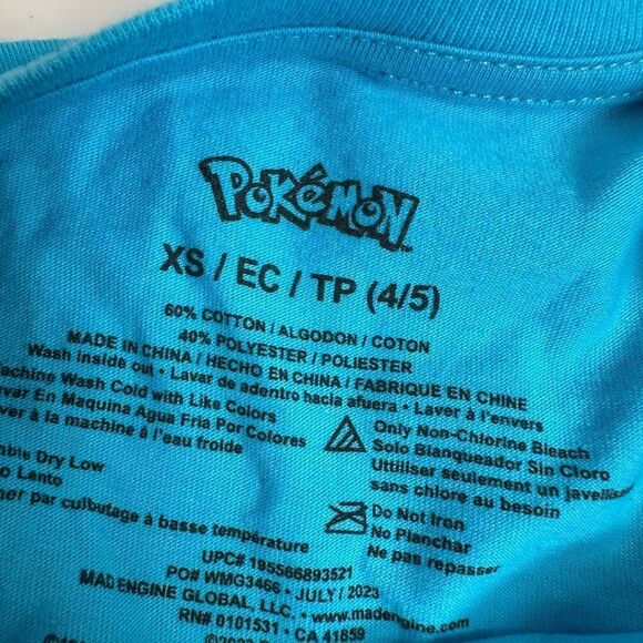 NWOT Pokémon Boys Character Graphic Short Sleeve Tee Shirt - Size XS/4-5 - Picture 3 of 5